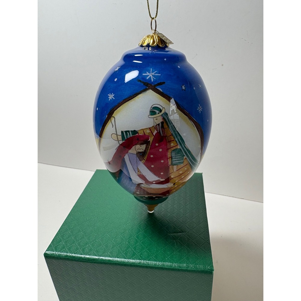 Pier 1 Li Bien 2018 Nativity Three Wise Men Hand Painted Glass Ornament Boxed